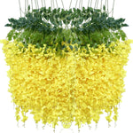 guirlande fleurs artificielles soie mariage anniversaire baby shower décoration extérieure orchidée moderne vert jaune