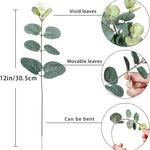 feuilles eucalyptus artificielles vertes blanches bouquet mariage décoration intérieur naturel rustique
