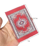 tapis miniature floral tissé classique couleurs vives franges accessoire poupée ornements géométriques 10.7cm 7cm