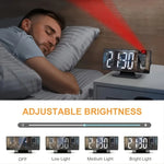 projecteur horloge miroir numérique led noir rouge blanc moderne tactileUSB