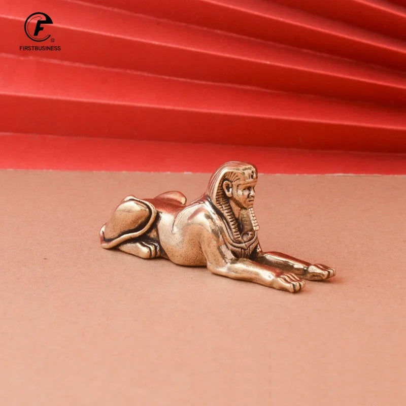 statues égyptiennes sphinx dorées bronze décoratives maison 7.3cm longueur 2.8cm hauteur