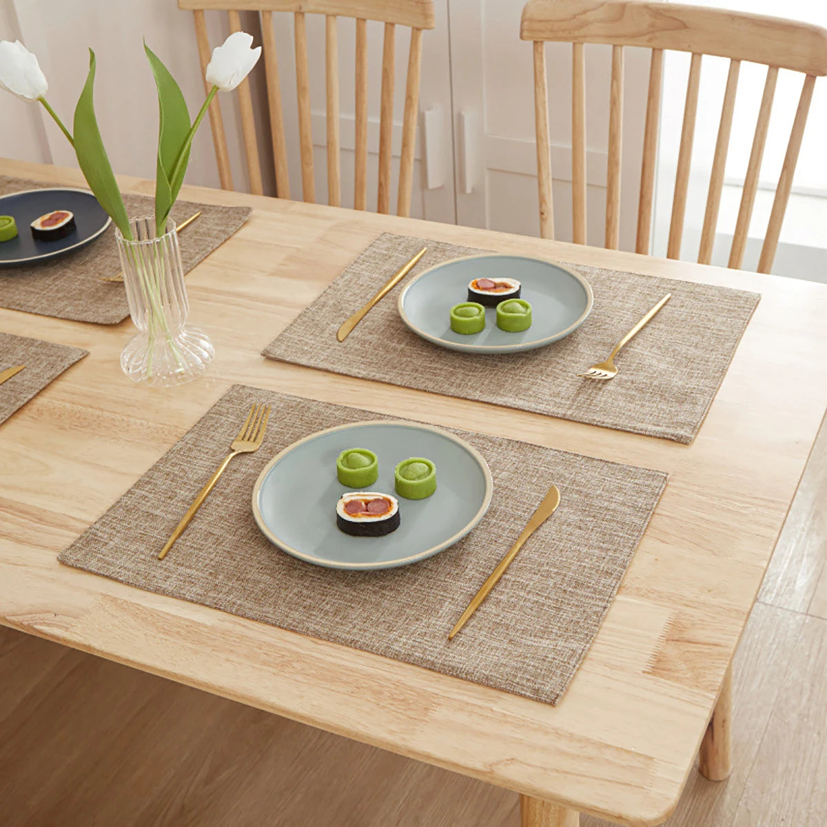 tapis table rectangle lin respectueux environnement isolation thermique facile nettoyage hygiène