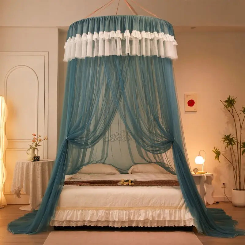 rideau lit blanc rose bleu violet translucide classique romantique plié maison polyester unisexe