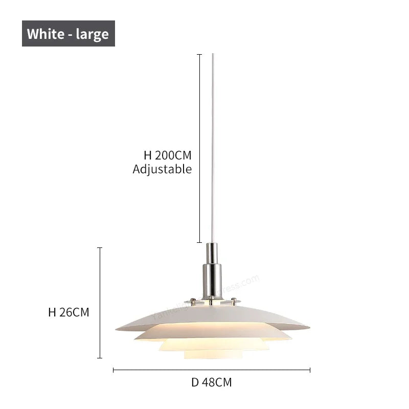 lampe suspendue moderne minimaliste blanc multi niveaux opacité tringle salon chambrehôtel