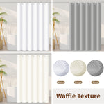 rideau douche moderne polyester gaufre blanc beige gris opalescent ourlet lesté 90x180cm 120x180cm