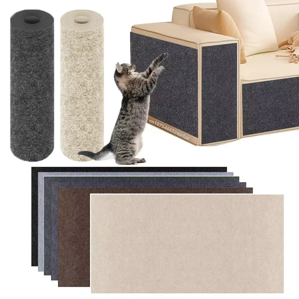 tapis grattage chats gris beige texture tissée adhésif moderne 30x100cm