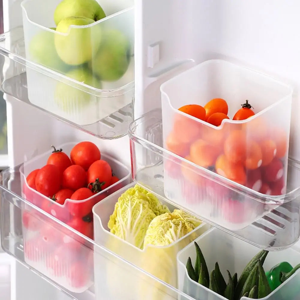 boîtes rangement transparentes modernes adhésives ridées réfrigérateur cuisine organisateur minimaliste