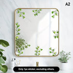 miroir moderne floral adhésif autoamovible blanc doré noir vert rose jaune violet
