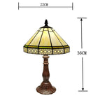 lampe table géométrique tiffany verte beige noire opaque vintage aluminium led