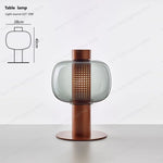 lampe table moderne ambre gris perforations circulaires transparente led 11w 15w chambre salon