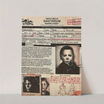 affiche vintage documentaire michael myers toile imprimée blanc noir rectangle vertical 40x50cm 60x70cm 30x40cm