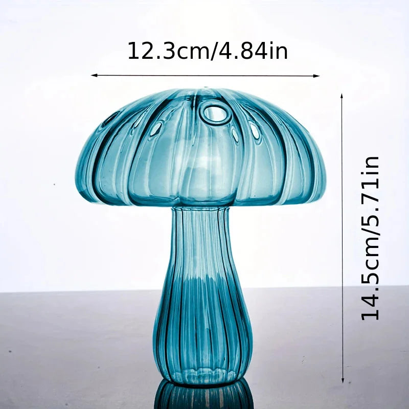 vases champignons verre transparent moderne couleur vert rouge orange bleu rose jaune