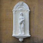 décoration murale extérieure statue classique antique grise sculptée détaillée bar patio