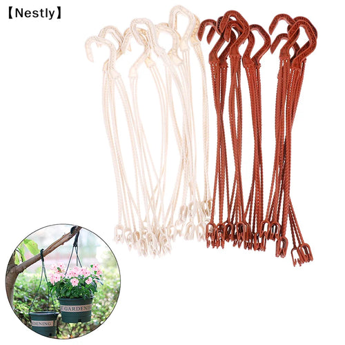 crochet tressé moderne suspendu plante pot jardinière rustic beige marronextérieurintérieur decoration