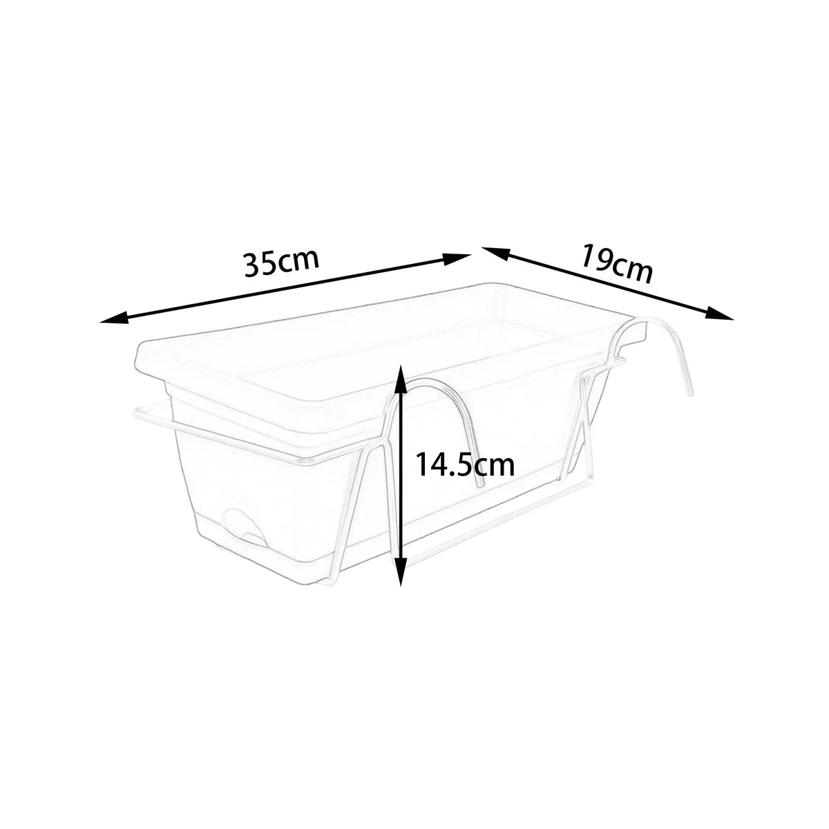 jardinière bac fleurs verte moderne clips métalliques rouille noire rechargeable extérieure balcon