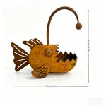 cache plantes forme poisson orange rouille texture écailles artisanal rustique sans fixation plante succulentes