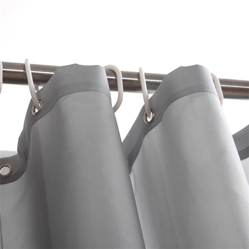rideau douche gris moderne tissu épais imperméable ourlet lesté sans aimants polyester uni légèrement