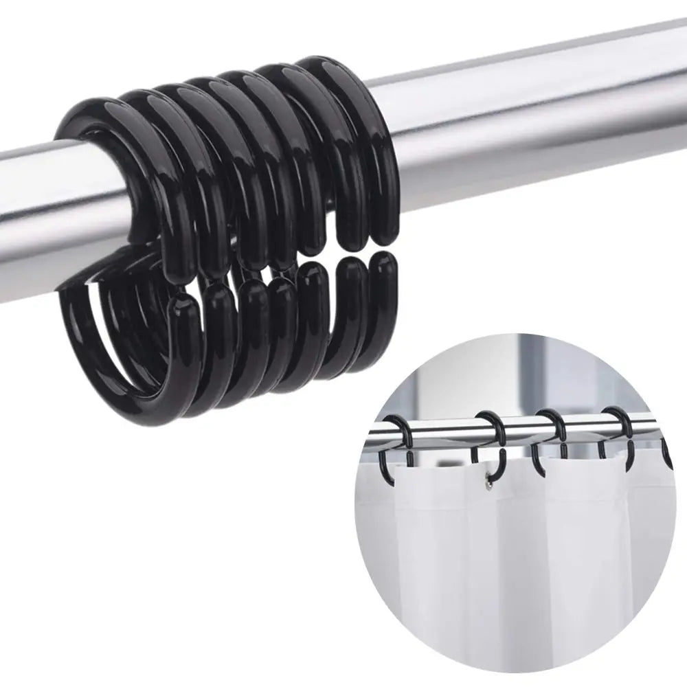 anneaux douche noirs blancs lisses modernes opaques tringle facile installerintérieur