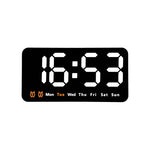 horloge murale numérique réveil double alarme calendrier led moderne noire blanche rose bleu verte