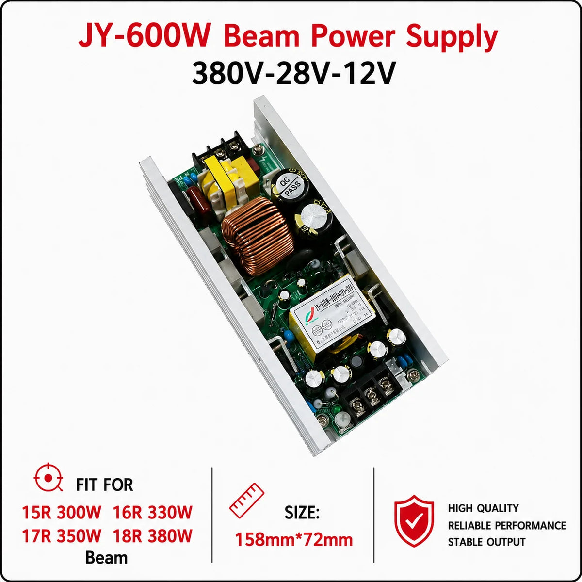 alimentation électrique projecteur laser blanc vert jaune condensateurs bobines connecteurs 230W 380W 24V 12V