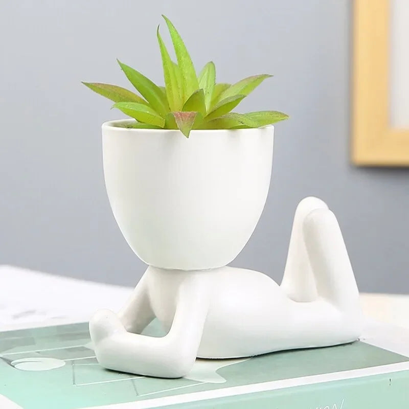 cache pot céramique contemporain noir pots fleurs succulentes drainage maison