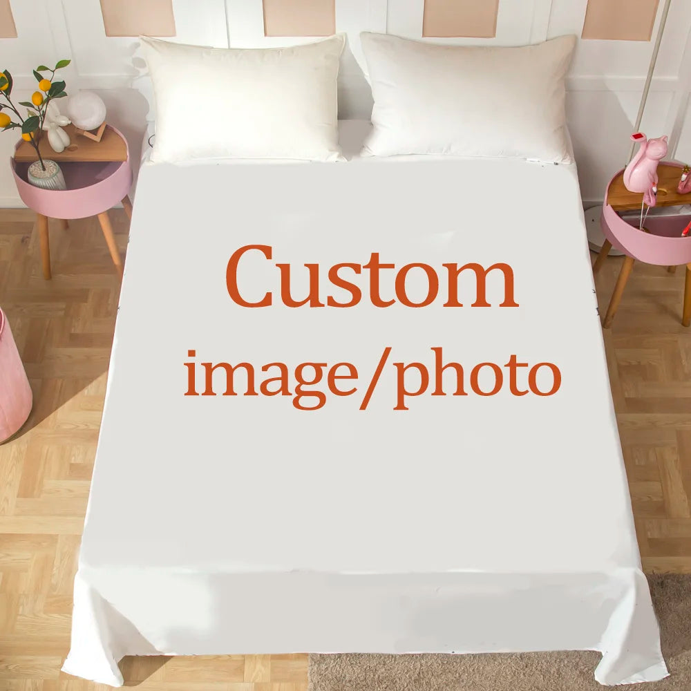 drap lit imprimé personnalisable anime blanc moderne adultes lit polyester coton