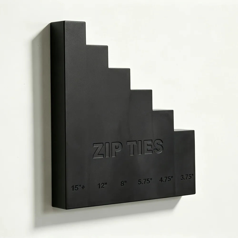 organisateur zip ties noir industriel mural escalier utilitaire fixations textiles rangement outils garage atelier