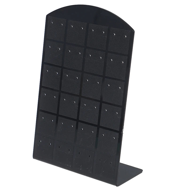 porte boucles d'oreilles moderne velours noir blanc grille perforations pieds boucles d'oreilles.storage organizer