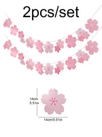 guirlande décorative fleurs cerisier papier rose blanc festif japon gradient