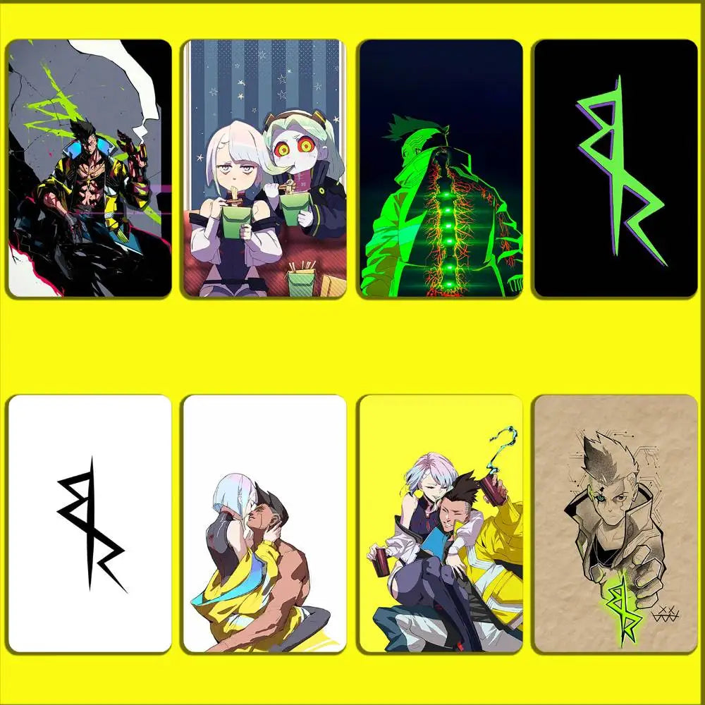 protège cartes adhésifs animés rouge noir bleu vert illustration moderne set stickers