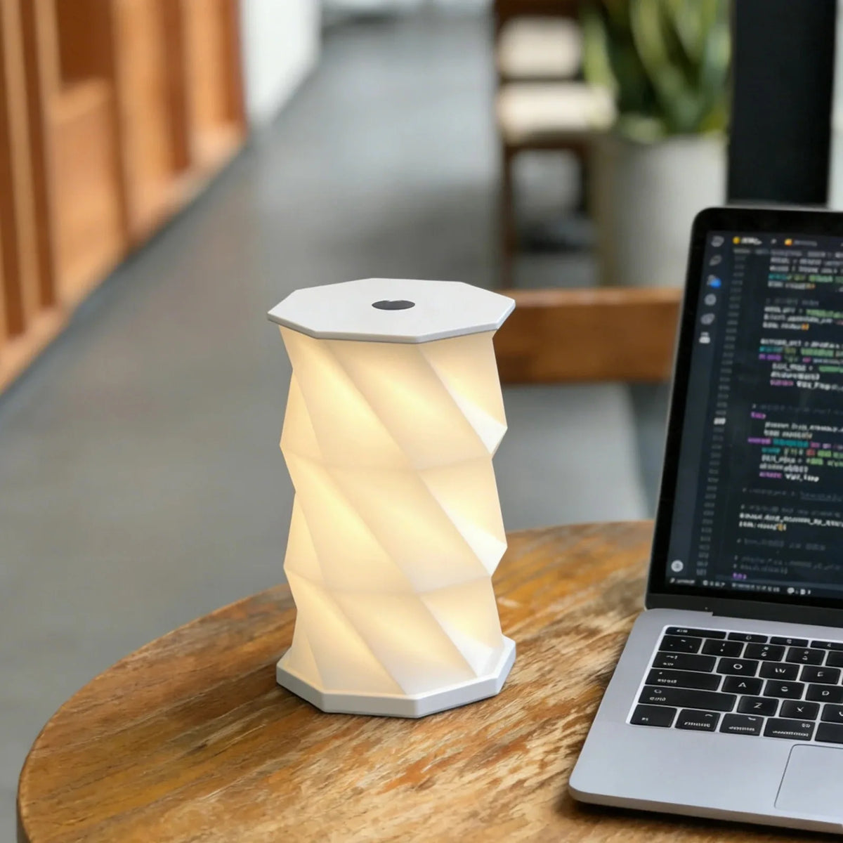 lampe table portable rechargeable usb blanc origami moderne tactile