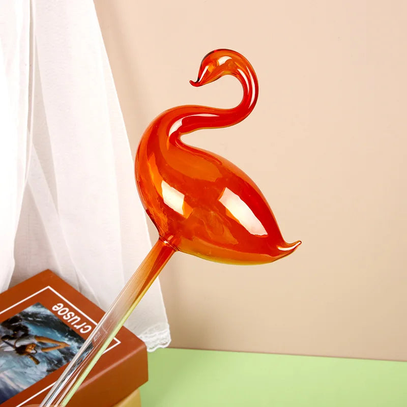 décorations plantes formes animales oiseau flamant sphères transparentes moderne vert orange rose bleuclair