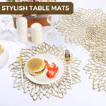 placemats dorés floral ajouré moderne respectueux environnement opaques variété tailles