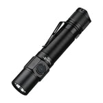 lampe tactique rechargeable 1800 led 18650 lumen 200 500mètres aluminium noir clip utilitaire