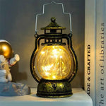 Lanterne décorative vintage blanc doré noir citrouille support bougie annuaire métallique maison festive