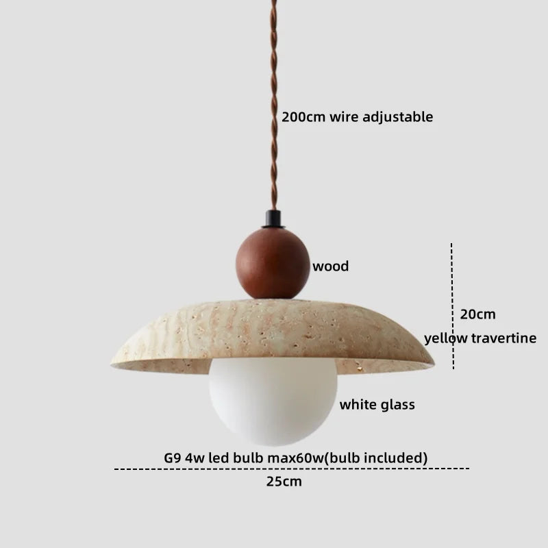 suspension lumineuse moderne pierre naturelle blanc brun lustre salon cuisine chambre minimaliste