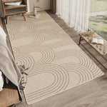 tapis salon moderne beige clair motif rayures diagonales antidérapant intérieur maison décoratif doux polyester