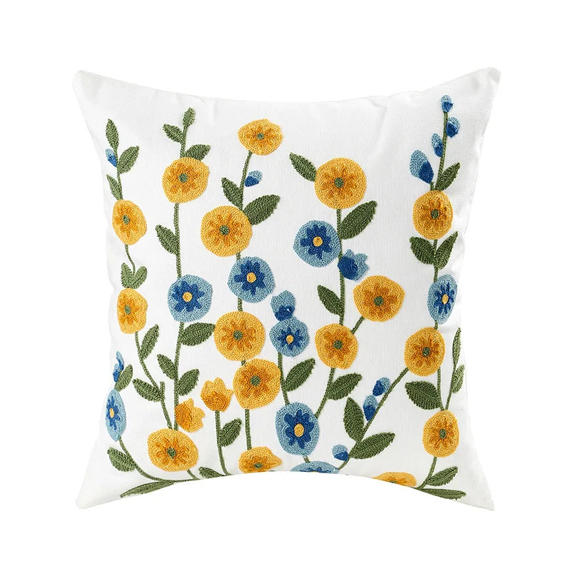 taie d'oreiller carrée moderne motif floral multicolore polyester décoration lit canapé voiture
