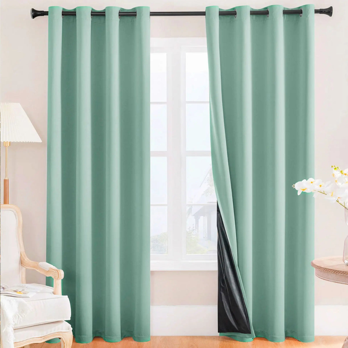 rideau tubulaire polyester opaque moderne gris vert noir plusieurs couleurs texturé aspect mat