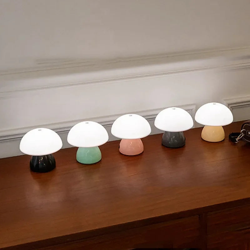 Lampe champignon blanc veilleuse rechargeable