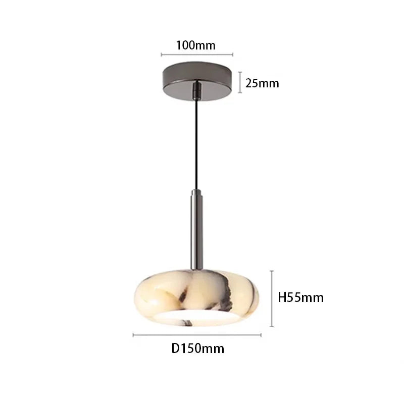 suspension lumineuse marbre moderne blanc noir gris éclairage salon chambre