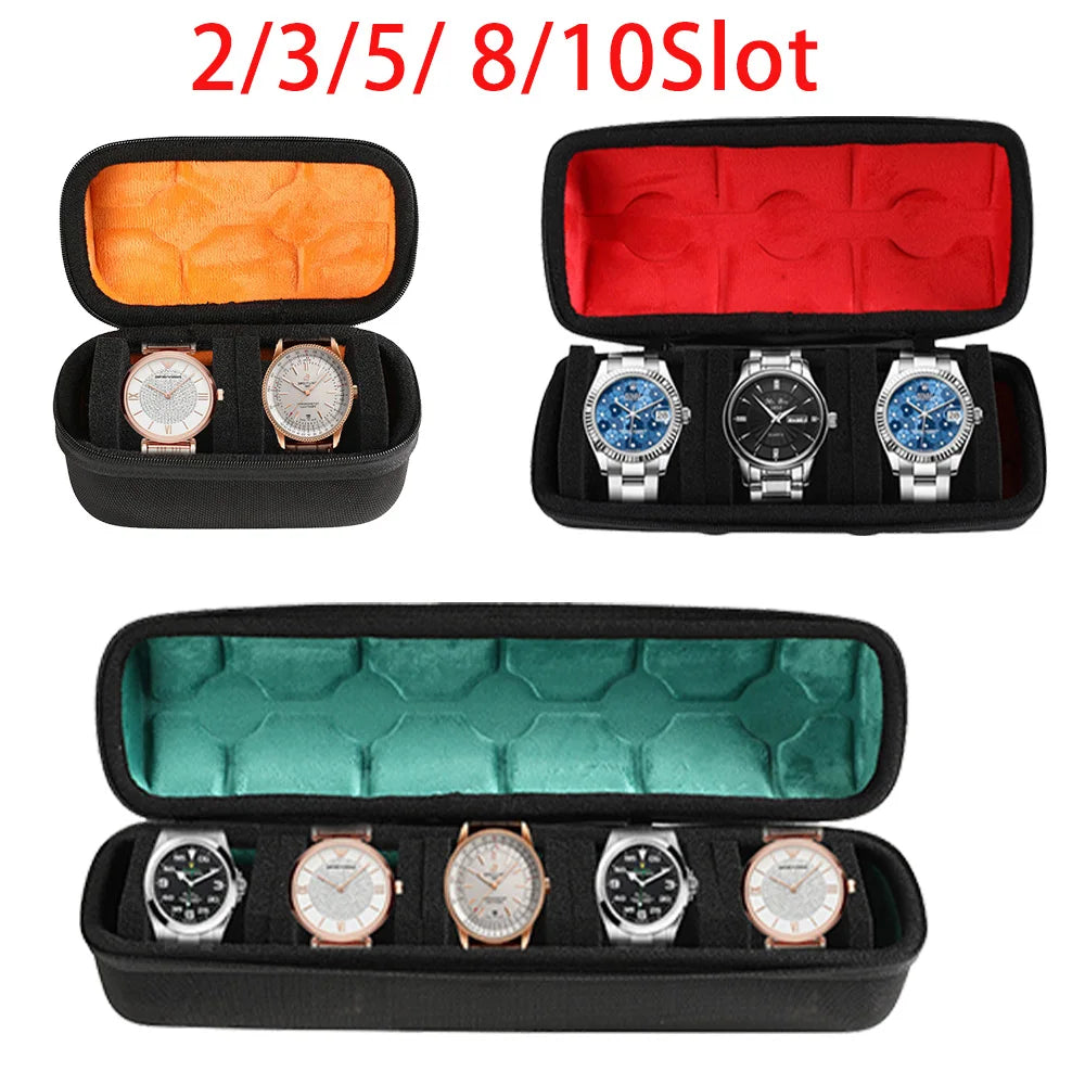 boîtes rangement montres velours noir moderne 10 slots zipper travel case organisateur watch storage