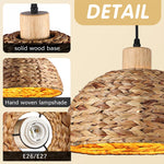 lampe suspendue tissée main bois naturel moderne salon restaurant