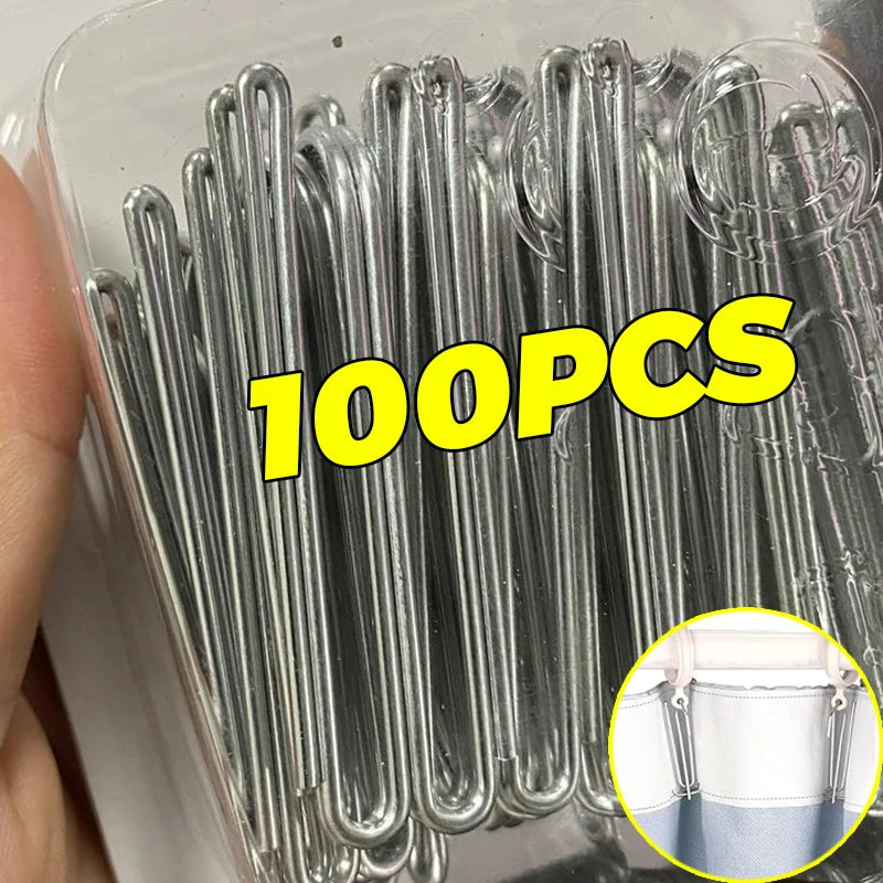 pinces rideaux moderne argentées métal résistant rouille 100pcs accessoire draperie fenêtre