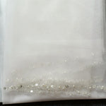 voile mariée blanc bord transparent classique peigne métallique