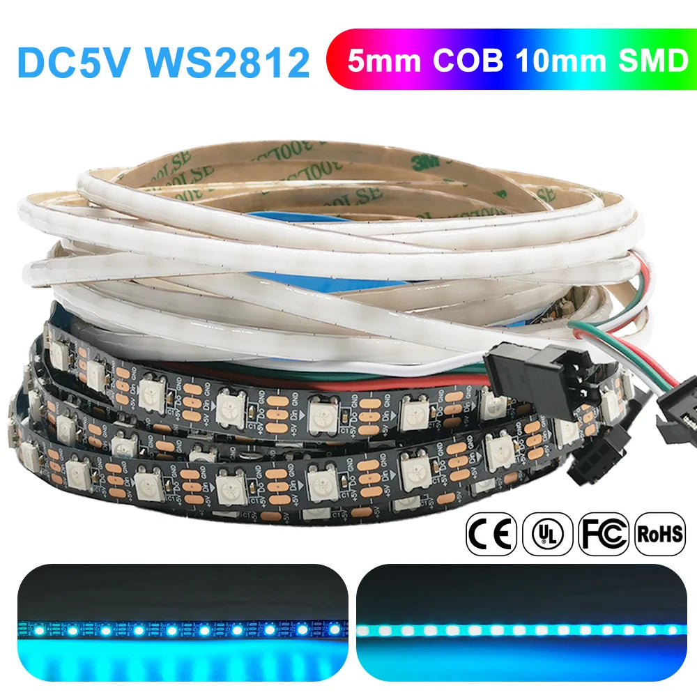 ruban led ws2812 100 leds double face adhésive ic ws2812 blanc noir bleu moderne