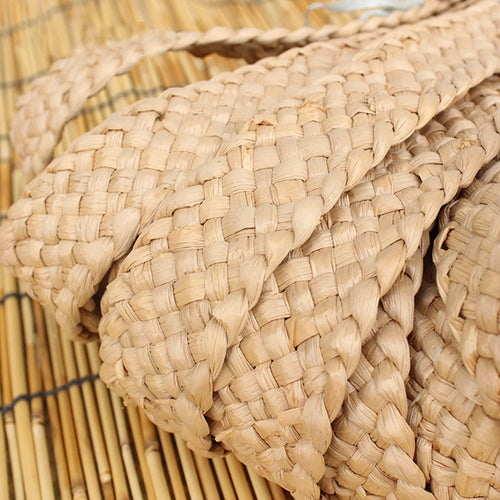ruban tissé paille beige clair tressé artisanal bricolage décoration création chapeaux sacs 10mètres