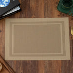 tapis table moderne gris beige marron olive maille fine 30x45cm minimaliste