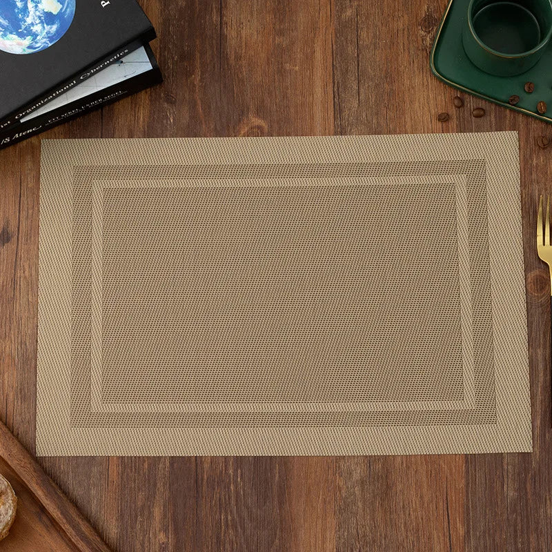 tapis table moderne gris beige marron olive maille fine 30x45cm minimaliste