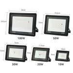 projecteur led noir moderne ip66 clips extérieur 100w 50w 30w 20w 10w